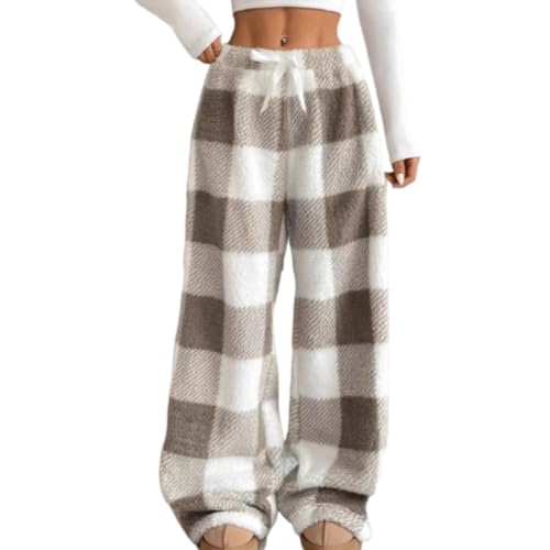 Image of Leopard Pants Women Therian Fuzzy Pajama Pants Y2k Cheetah Pants Grunge High Waisted Fluffy Pants
