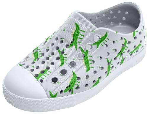 Native Shoes Unisex-Kids Jefferson Print Sneakers, Shell White/Shell White/Alligators, 8 Toddler
