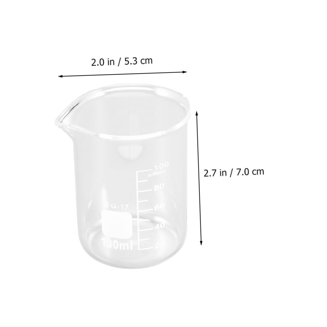 Tasses à Mesurer en Verre Transparent 100 Ml Lot de 10 Graduation Visible Cuisine, Pâtisserie et Usage en Laboratoire Pratique et Léger