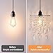 Acrylic Light Shade, Modern Chrome Beaded Hanging Light - 2 Tiers Pendant Shade Lamp, Ceiling Lampshade with Acrylic Jewel Droplets, Lampshade