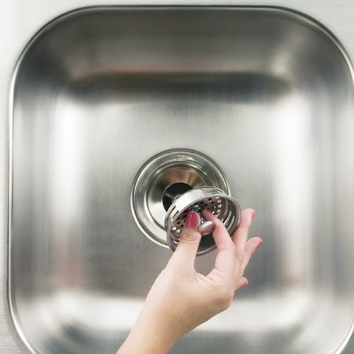 Colador para fregadero de cocina con cesto y tapón cromado miniatura 6