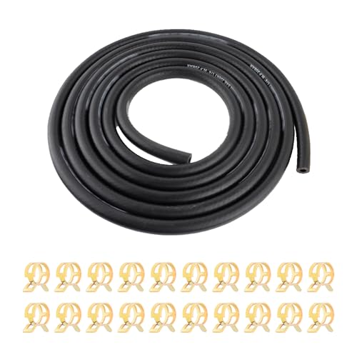 5/16 inch Fuel Line Hose Upgrade 300PSI with 20PCS Fuel Line Clamps Multipurpose 10Ft Fuel Lines for Transporting Fuel/Diesel/E85 Universal Fuel Line Kit for Car SUV Truck
