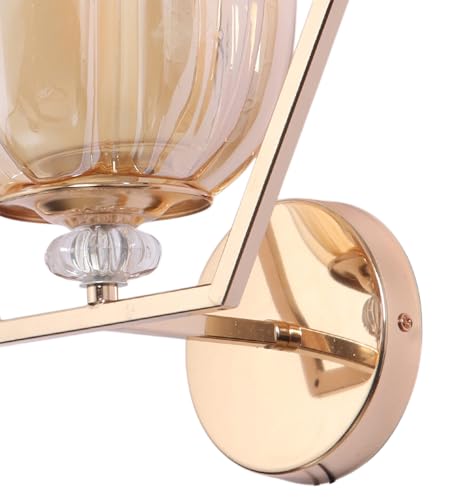 Image of ELAINTE Premium Wall Light | | Elegant Glass Wall Lamp for Living Room & Hallway | 3 Years Warranty | Free Bulb (Hexagon-Single)
