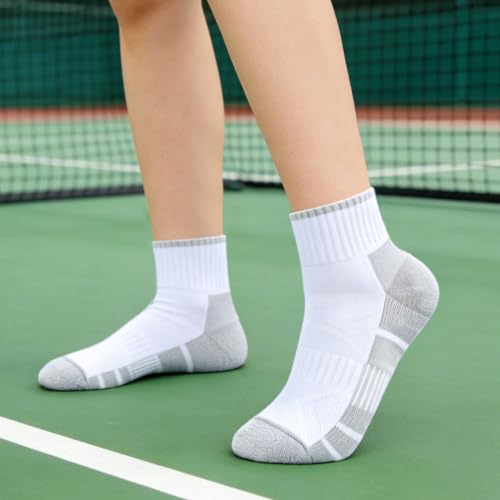 Image of YUEDGE Women's Athletic Quarter Ankle Socks, Anti-Blister Running Socks