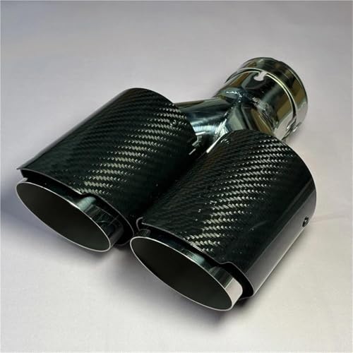 Tubo de escape doble de carbono y acero para sustituir colas oxidadas de coche