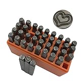 MIKMAYTOO 37-Piece Number & Capital Letter Metal Stamping Kit (A-Z & 0-9 + Love) Punch Perfect for...