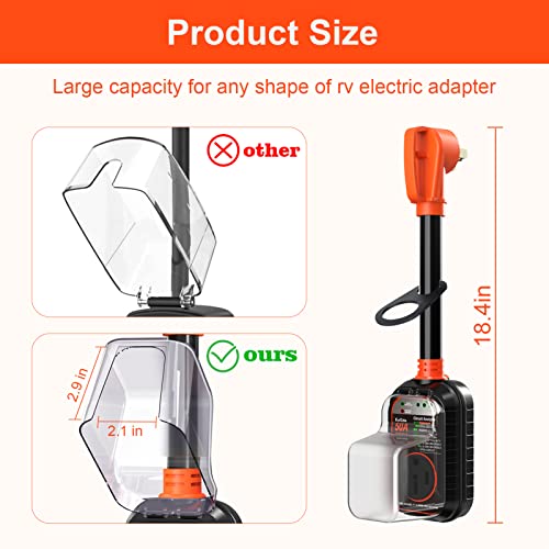 Eygde Rv Surge Protector 50 Amp - Ul Certified - Upgraded 5000 Joules Rv Circuit Analyzer 50Amp Surge Protectors With Waterproof Cover, Power Voltage Protection Guard Camper Travel Trailers #TOP4