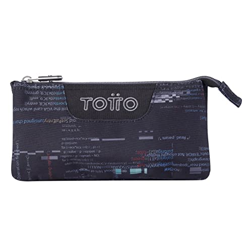 TOTTO Estuche Escolar Tres Compartimentos Letras Internet - Tablero