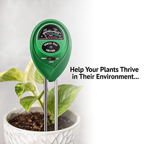 Soil Meter - Monitors Sunlight, Soil Moisture, Plant Water, And Ph Levels In Plants, Crops, Fruits, Vegetables, Farms, And Indoor And Outdoor Gardens! No Batteries Required! #TOP1
