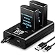 ENEGON EN-EL14/EL14a Ersatzakku (2 Stück) und Smart LED Dual USB Ladegerät für Nikon DSLR D3100, D3200, D3300, D3400, D3500, D5100, D5200, D5300, D5500, D5600, DF Coolpix P7000, P7100, P7700, P7800