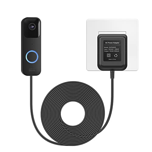 Ayotu 18V 500Ma Power Adapter For Blink Video Doorbell, Doorbell Transformer Supply Power To Blink Doorbell (Not Include Doorbell), 16Ft/5M Black #TOP27