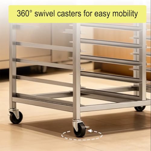 Carrito de panadería de aluminio 46x60x77 cm con 6 niveles para bandejas 5