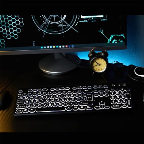 Grand clavier d'ordinateur rétroéclairé USB pour basse vision avec 104 touches LED