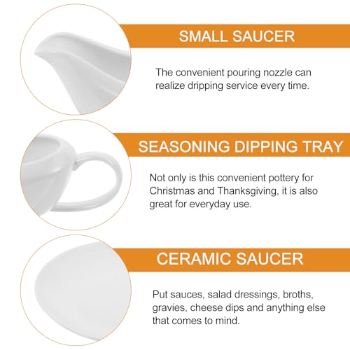 Saucière en céramique blanche avec plateau Tofficu pour table et cuisine - 4