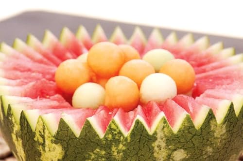 Image of 2 in 1 Stainless Steel, Dig Scoop with Fruit Carving Knife, Multi-Function Kitchen Tool, Watermelon Scoop, Melon Digger, Ice Cream Spoon(Multicolor) FCOP-903