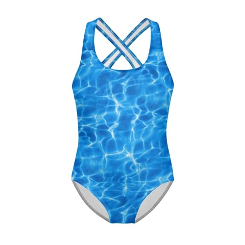 Image of Girls One Piece Swimsuit Cross Back Butterfly Mermaid Summer Swimwear for Kids Holiday Vacation