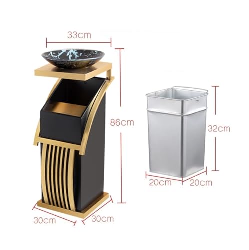 Outdoor Trash Can Butt Receptacle - Silver Patio Waste Container with Removable Inner Bucket for Easy Garbage Disposal - Ideal for Outdoor Use, Yard, and Garden