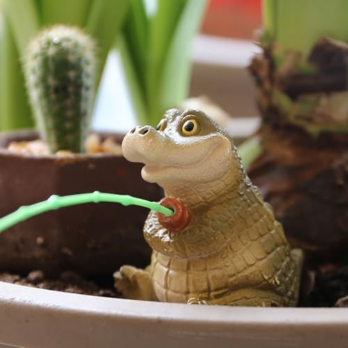 AUTOECHO Crocodile Toy,Tiny Cute Resin Alligator Garden Statue | Toys Games for Son Daughter Birthday Friends Family Backyard Patio Desktop Boys Girls