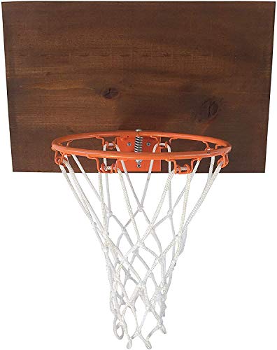 Cali Kiwi Pros Mini Basketball 9  Hoop net for Wall Mount - Single Panel Junior Size in American red Cedar- Hand Pump and Bonus 8 Mini basketballs
