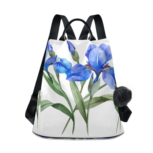 Sac à dos antivol violet foncé avec pompon au motif bandana