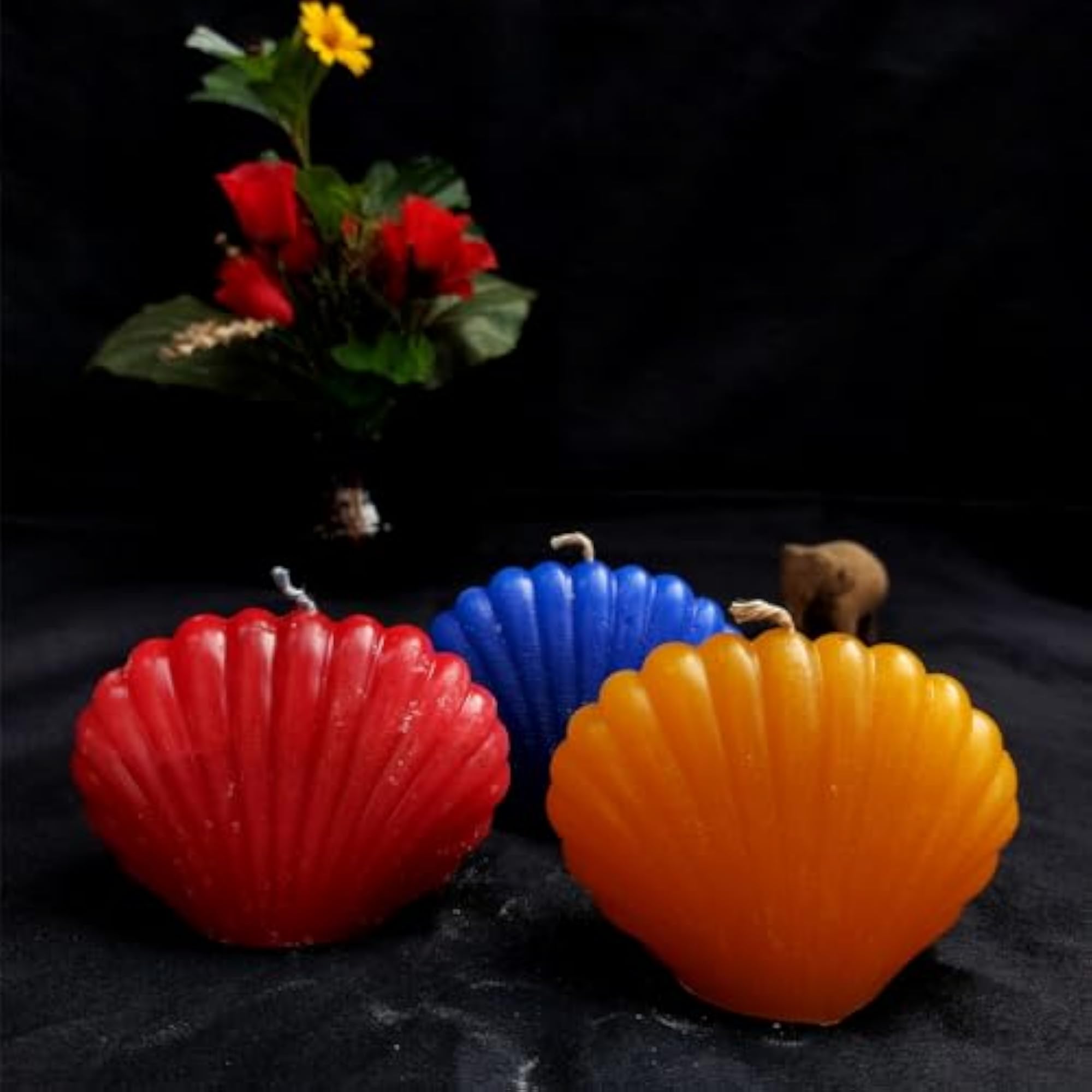 3pc Seashell Scented Candle Set, Handmade Home Décor