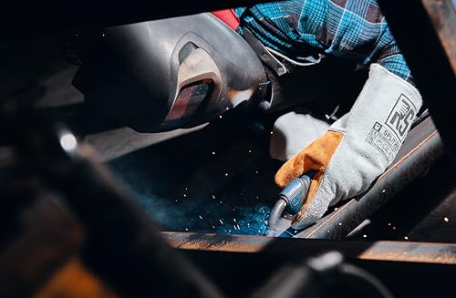 RS SPLIT KEV Schweißerhandschuh MontageHandschuhe aus Rindsleder mit Kevlar Nähten/ Größe 11, 12 Paar / Gelb Weiß/ Arbeitshandschuhe Leder /Lederhandschuhe Schutzhandschuhe