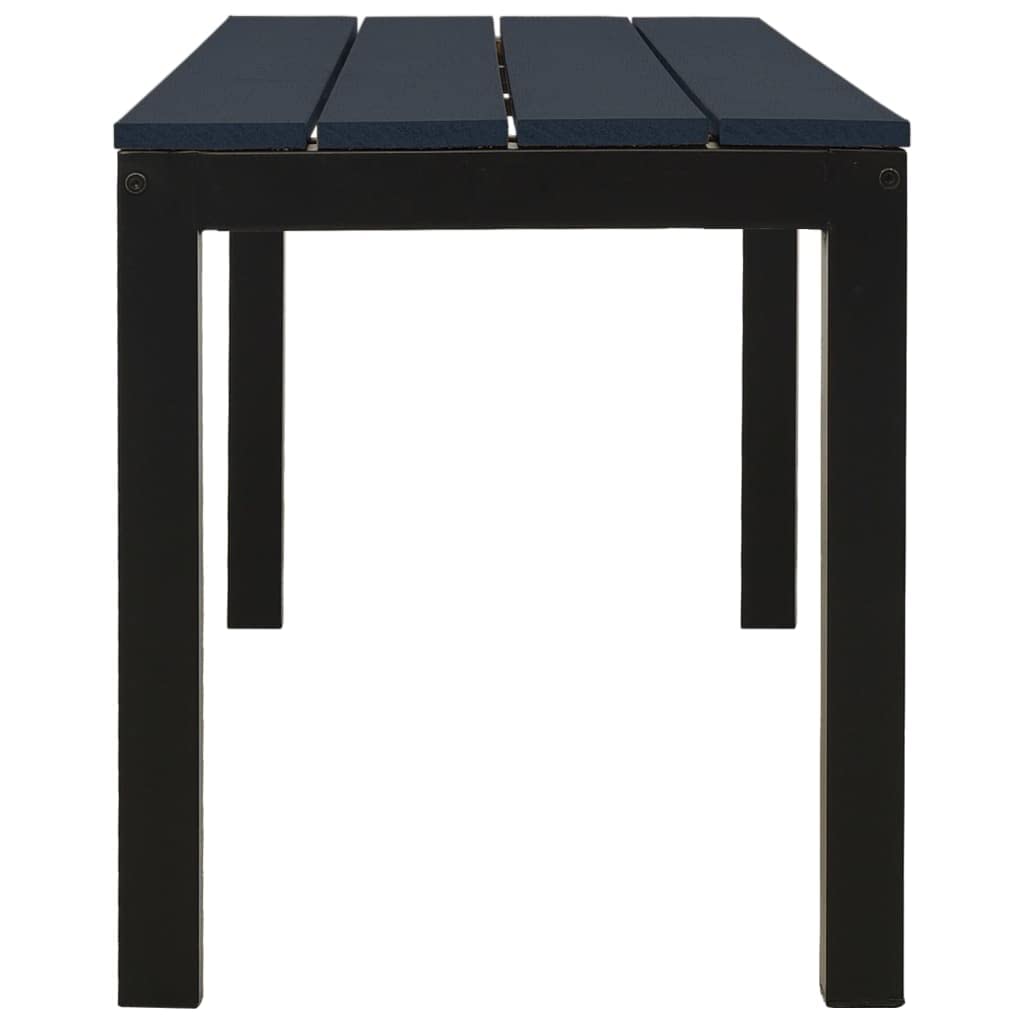 vidaXL Banc de Jardin Meuble d'Extérieur Banc de Patio Meuble de Jardin Banc de Terrasse Banc d'Arrière-Cour 110 cm Acier et WPC Noir