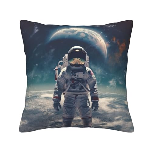 Housse de coussin astronaute velours côtelé : solution confort canapé