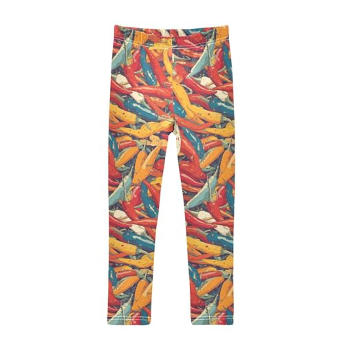 KLL Hot Chili Peppers Seamless Pattern Toddler Baby Girl Basic Leggings Casual High Waisted Leg Yoga Pants Exercise
