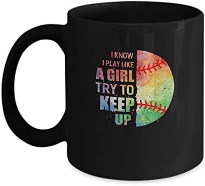 TeesNow Yeah I Play Like A Girl Baseball Girl Mug 11oz