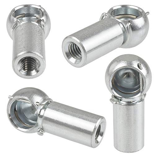 SOLIDfy 4 x Ball Pan B8 M5 DIN 71805 + Safety Bracket Form B Galvanised 8 mm, Right hand thread, B8 - M5 Stahl verzinkt (4 Stück)