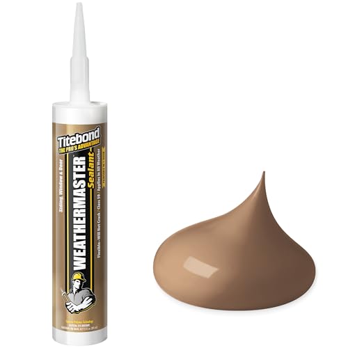 Image of Titebond WeatherMaster Sealant, Brown - Polymer Exterior Caulk for Windows, Doors, Siding & Trim, Flexible, UV-Resistant, Paintable in 1 Hour, Low VOC - 44291, 9.5 Oz. Cartridge