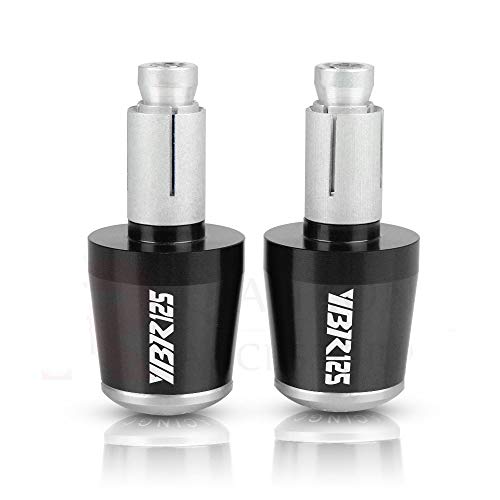 Embouts de Guidon pour Yamaha YBR 125 YBR125 7/8" 22mm CNC Moto Neuf Accessoires Guidons Bar Ends Poignées avec Curseur (Couleur : Silver) Cover