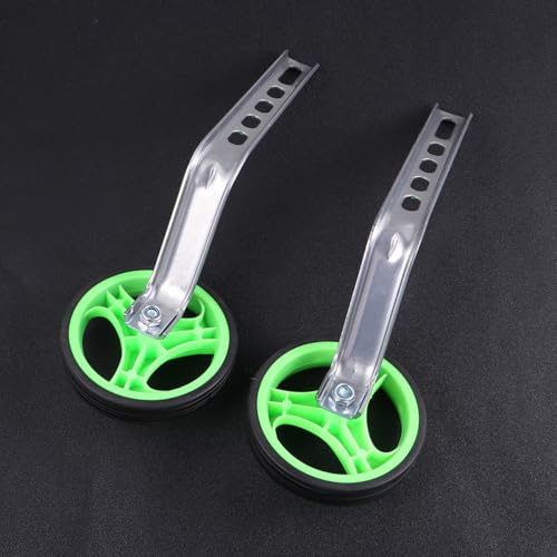 Ruedas de entrenamiento auxiliares para bicicleta Abaodam, universal 12-20 pulgadas con soporte de equilibrio color verde para niños y bicicletas miniatura 7
