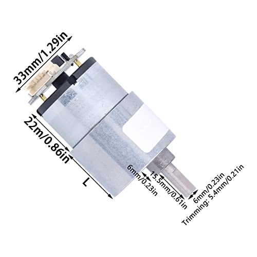 Motor eléctrico con engranaje micro CC flexman JGB37‑520 de 12V con inversión de marcha 6