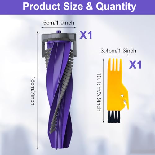 Image of HASTHIP Compatible with Narwal Freo X Plus, Zero-tangling Silent Roller Brush Smart Robot Vacuum Cleaner Replacement Roller Brush Main Brush, with 1 Cleaning Brush Tool