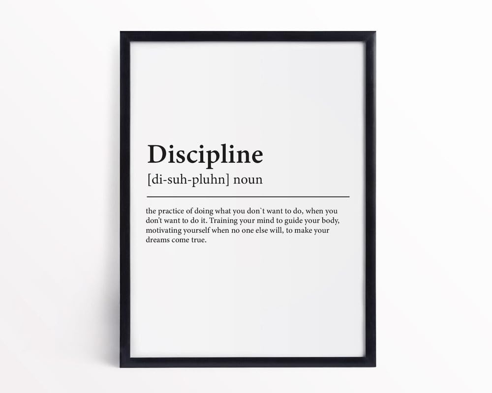 Discipline Definition Print Framed Discipline Definition Motivation Wall Art Poster A1 - Wall Art Home Decor Movie Poster Canvas Film Cinema Retro Vintage Cult Classic Nostargic Saga Modern reprint w