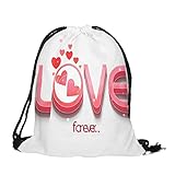 VHVCX Valentinstag-Liebhaber Paare Kordelzugbeutel Sack Sport Gymnastikraum-Rucksack-Beutel Leinen Kordelzugbeutel Mochila Feminina, D
