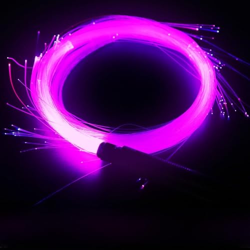 Fouet lumineux LED fibre optique rechargeable 7 couleurs 2 modes