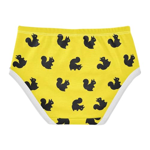 Cute Squirrel Silhouette Yellow Toddler Girls's Underwear 2T 23022402