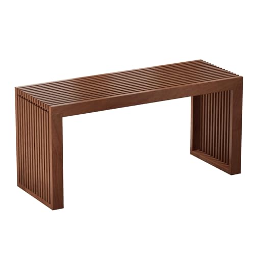 Image of APRTAT Bamboo Dining Bench 35-Inch Indoor Wood Shoe Rack Bench for Entryway | Easy Assemble, Sturdy & Durable,Slatted Design,Versatile Everyday Seating,Living Room Hallway Bedroom Bathroom