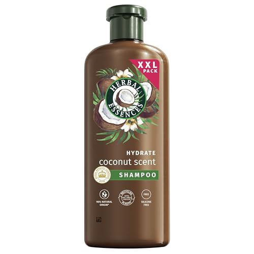 Herbal Essences Champú Hidratante Aroma a Coco 680ml Para Pelo Muy Seco. Ayuda A Hidratar Intensamente, Cabello Suave. De Origen Natural. Sin Siliconas, Vegano, No Testado En Animales