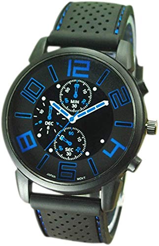 Fridg Frigidssm Mens Womens Watch Unisex Simple Sports Watch, Casual Silicone Strap Analog Japan Quartz Waterproof Wrist Watches Nice Blue #TOP10