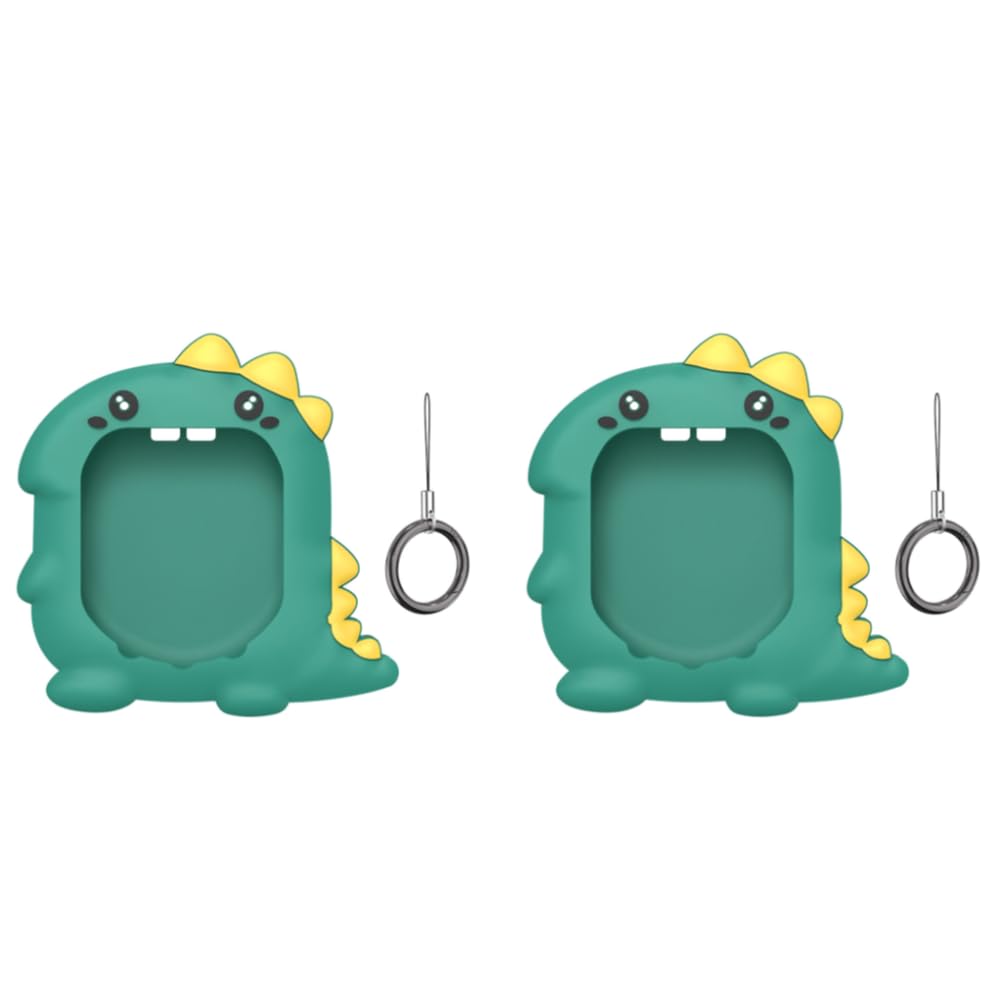 Fiorky 2PACK Silicone Case Compatible with Tamagotchi Uni 2023, Silicone Case Shockproof Protective Cover Anti-Scratch Cute 3D Dinosaur Pattern with Finger Lanyard Cases Game Accessories