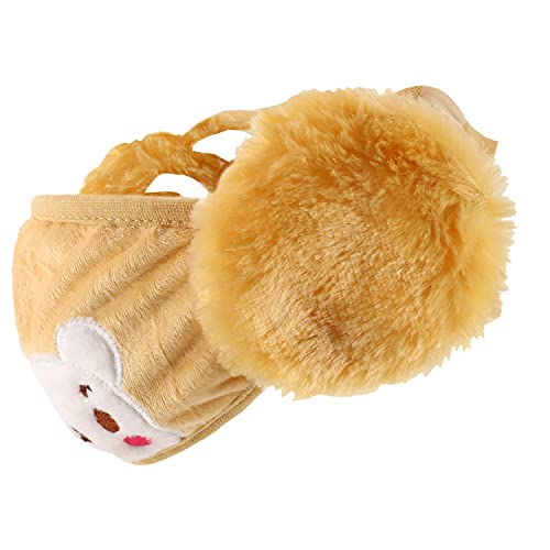 Image of Trendy Apparel Shop Kids Winter Animal Face Cartoon Bear Mask & Earmuffs