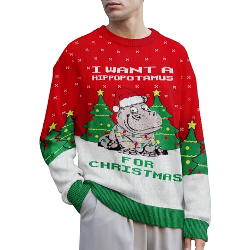 Image of 99TIMORO Funny Ugly Christmas Sweater for Men and Women, Holiday Pullover 2025, Novelty Crewneck Sweatshirt, Festive Gift