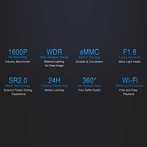 ERYUE Vigilância automóvel, Mini3 Drive Recorder 1600P Detecção de movimento 32G em alta definição V