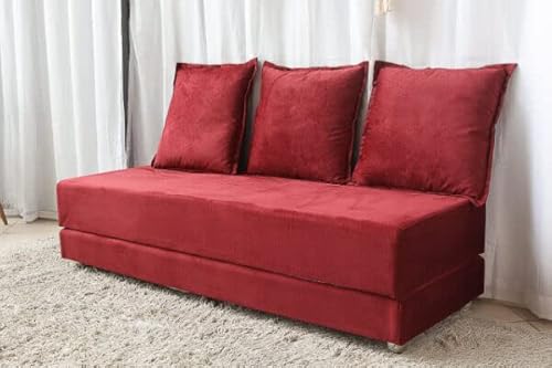 Sofá-Cama 3 Lugares Casal Suede Resistente Durável Espuma D28 Cor:Cinza