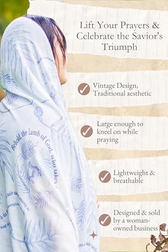Hosanna Prayer Scarf for Women – 35x70" Shawl with the Lamb of God, Large Lightweight Soft Wrap4