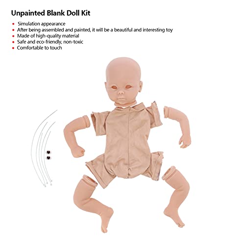 FOKH Unvollendetes Reborn Puppenset, 19 Zoll unlackiert weiches Silikon DIY Lebensechte Reborn Babypuppensets, Simulation Aussehen Säuglingskleinkind Puppenformteile Set Spielzeug für Anfänger – Bild 6